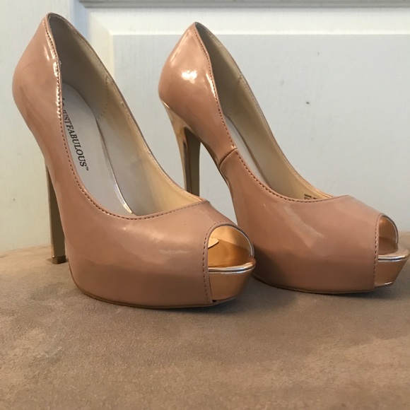 Nude platform peep toe- sz7 - Picture 1 of 4